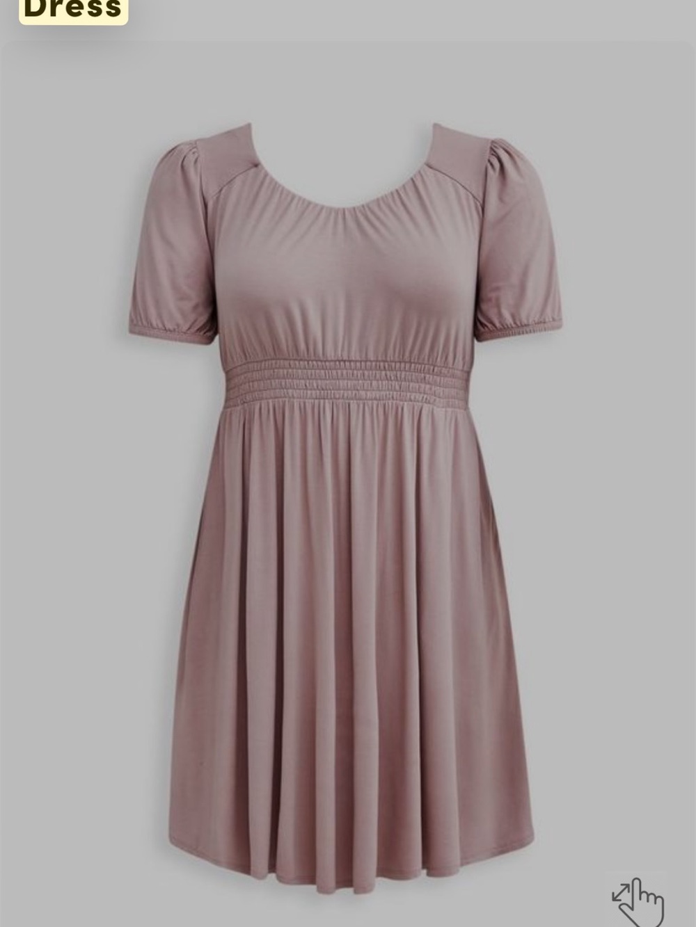 torrid Mauve Pink Smocked-Waist Puff Sleeve Mini Dress